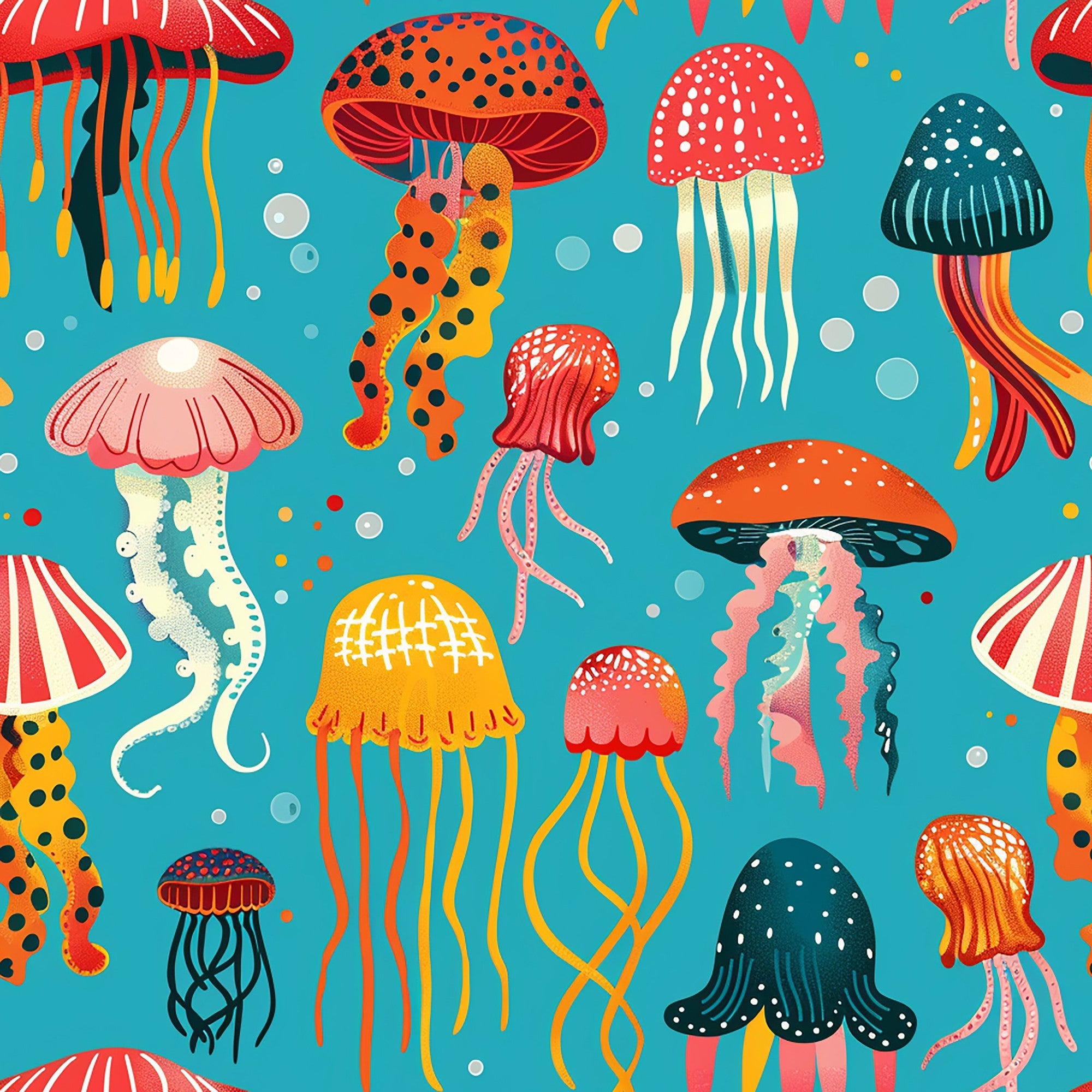 Happy Jellyfish Pattern 9 Minky Fabric