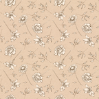 beige background, floral pattern, roses, daisies, lilies, botanical design, vintage style, line art flowers, neutral tones, cream colored, sketched florals,, fabric panel, repeating pattern, delicate flowers, monochromatic design, soft palette, feminine motifs, crafting material, sewing fabric