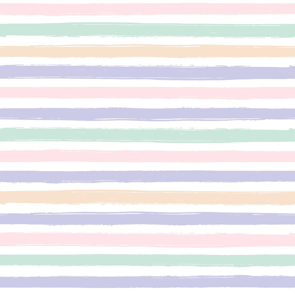 pastel stripes, soft pink, mint green, lavender purple, peach beige, watercolor texture, horizontal bands,, fabric panel, spring colors, gentle hues, painted stripes, crafting material, sewing fabric, muted tones, dreamy pastels, artistic brushstrokes, cotton material