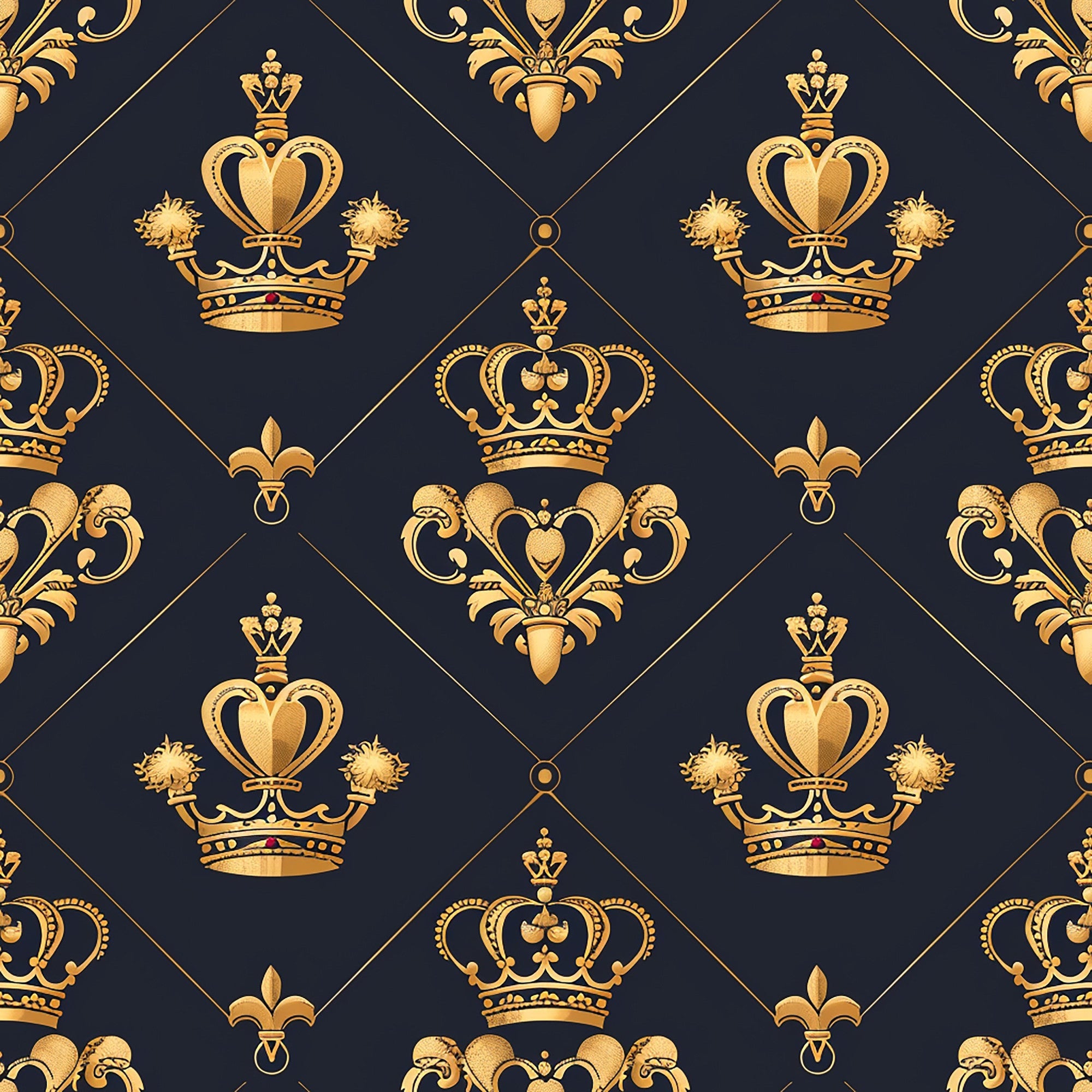Henrys Crowns Pattern 1 Minky Fabric
