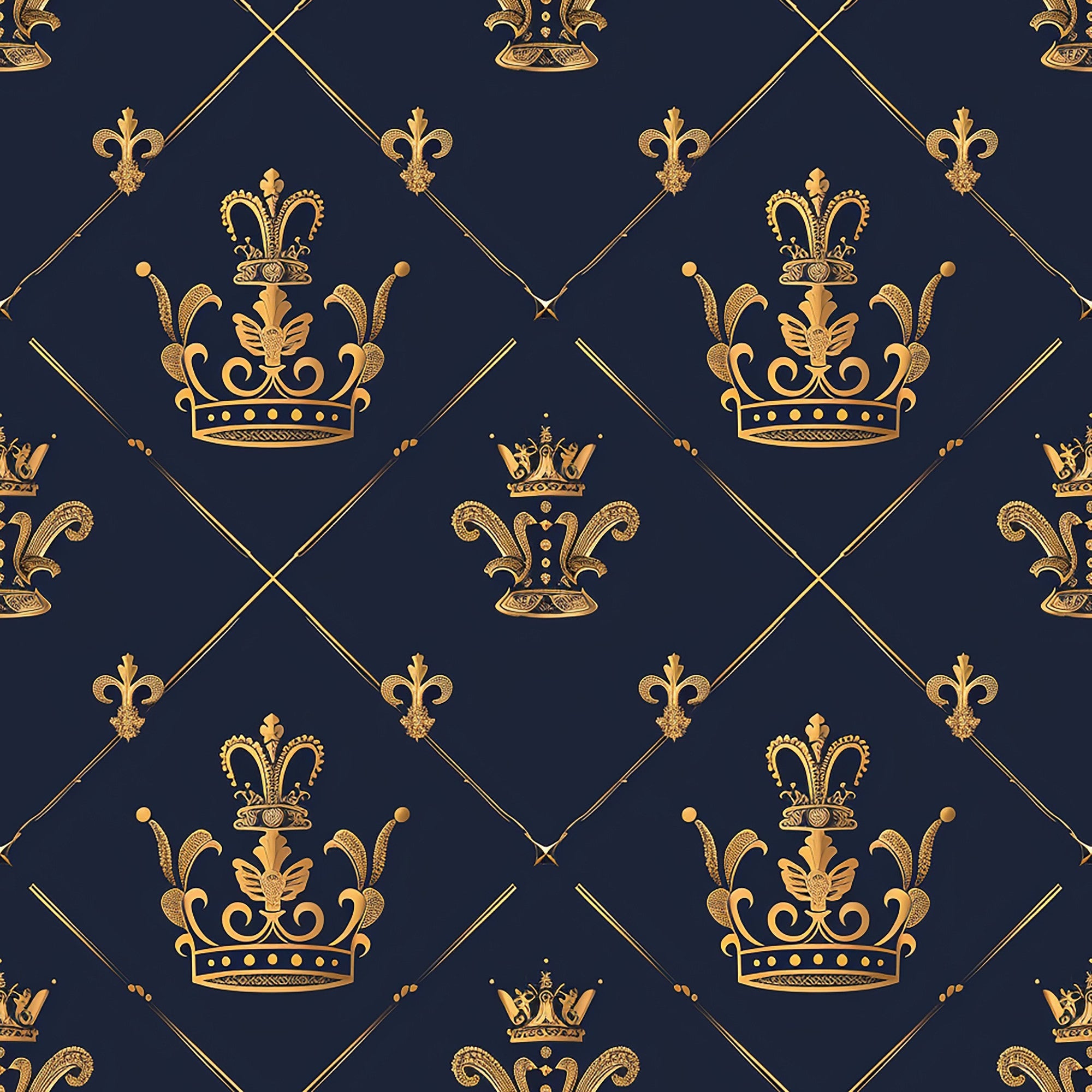 Henrys Crowns Pattern 10 Minky Fabric