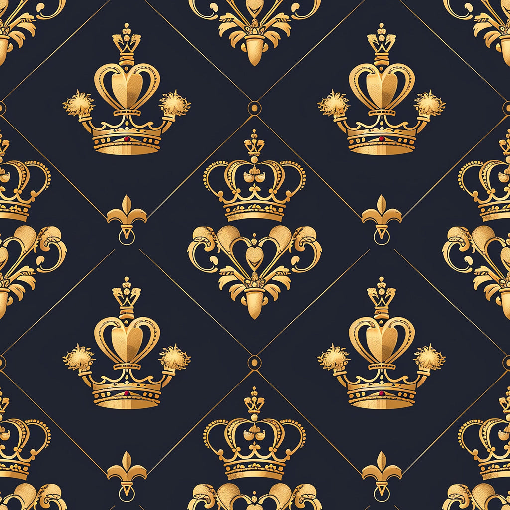 Henrys Crowns Pattern 1 Minky Fabric