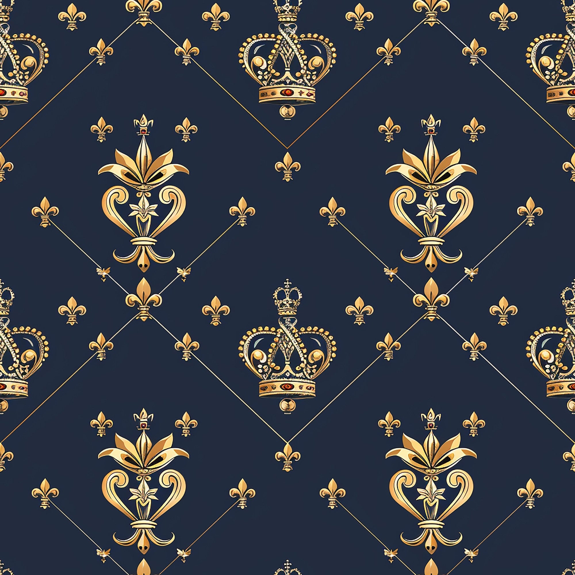 Henrys Crowns Pattern 4 Minky Fabric