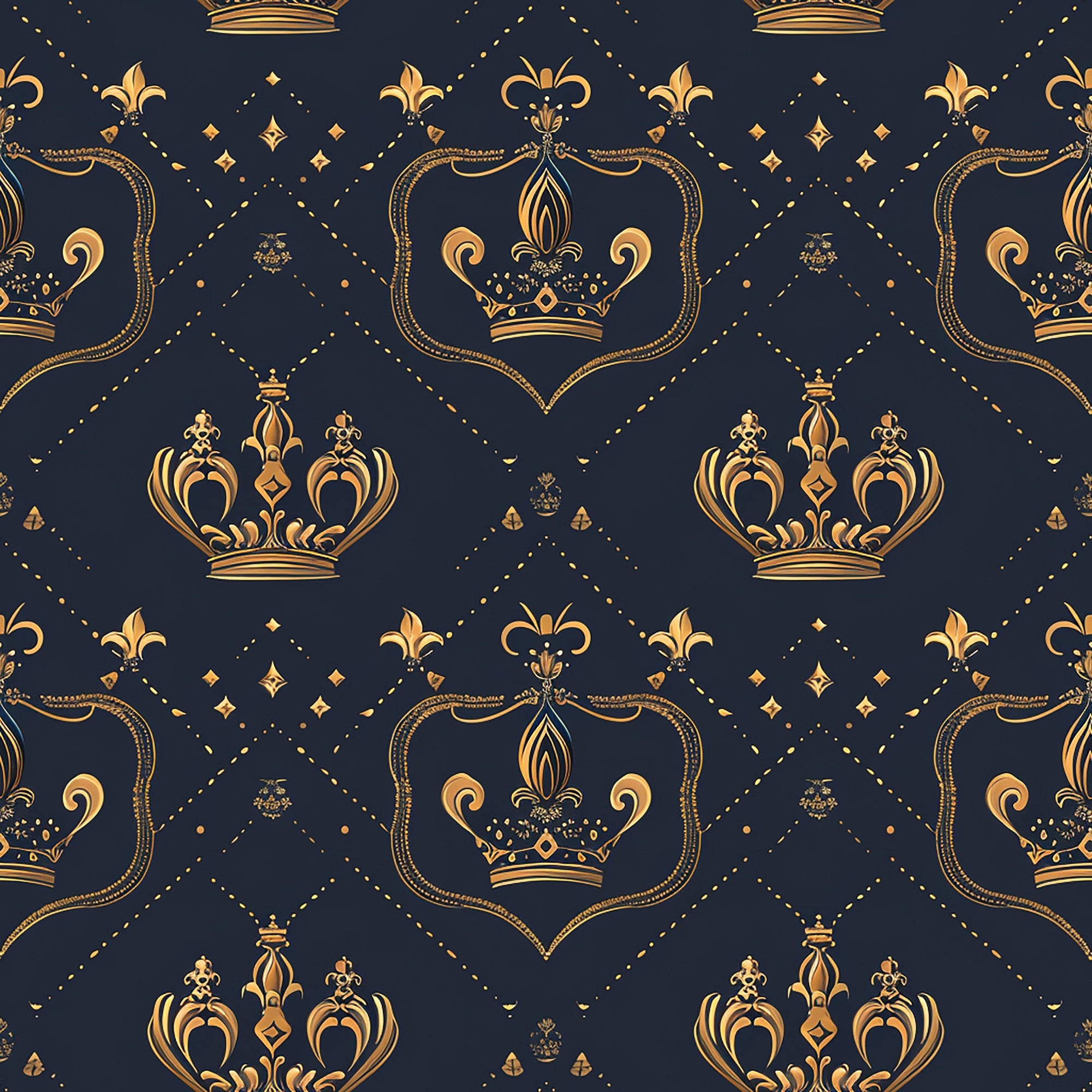 Henrys Crowns Pattern 9 Minky Fabric
