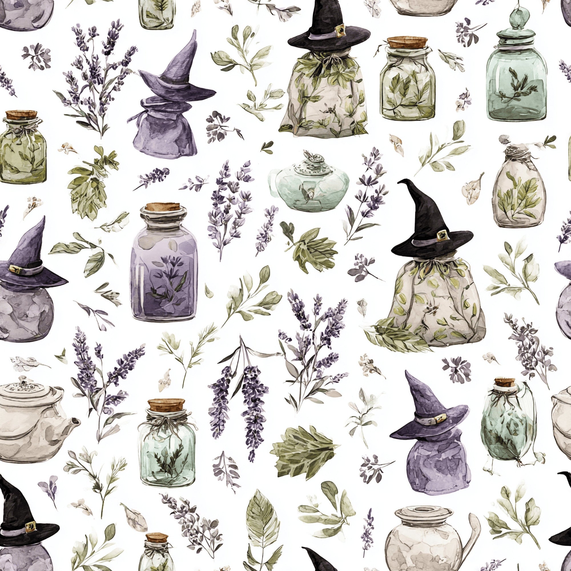 Herbal Witch Pattern 1 Minky Fabric