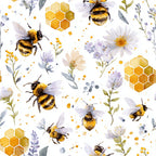 Honeycomb and Bees Pattern 1 Minky Fabric