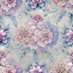 hydrangeas, peonies, floral pattern,, fabric panel, purple flowers, blue flowers, pink flowers, lavender, sage green, watercolor style, botanical design, romantic florals, soft pastels, repeating pattern, garden flowers, feminine design, spring theme, delicate petals, vintage inspired