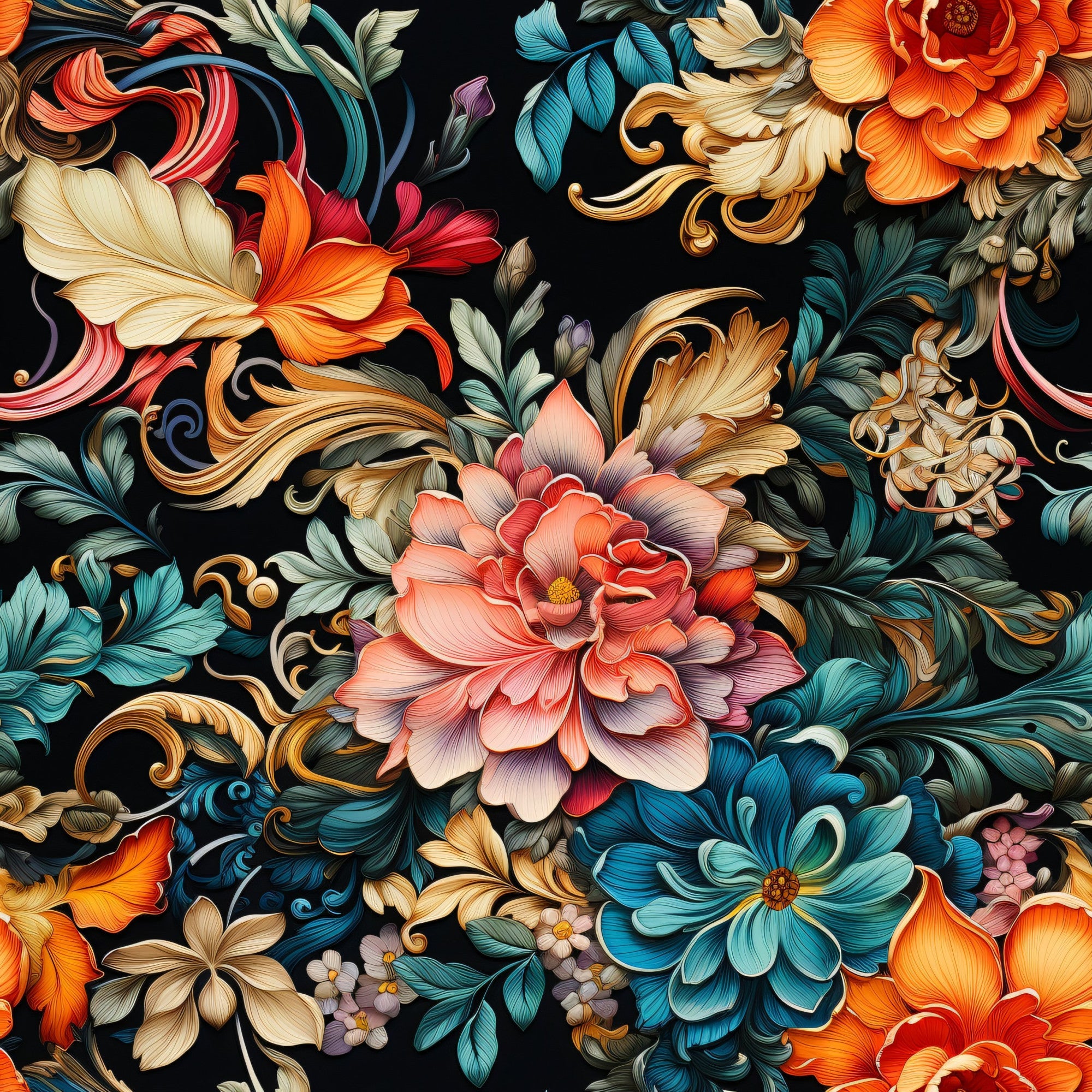 Imperial Florals Pattern 4 Minky Fabric