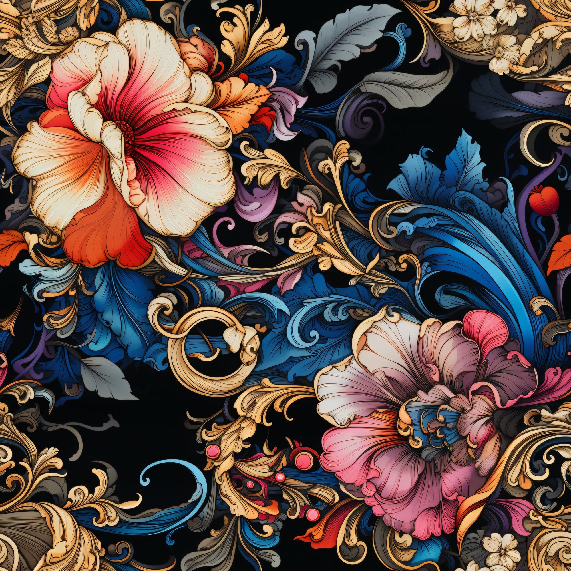 Imperial Florals Pattern 5 Minky Fabric