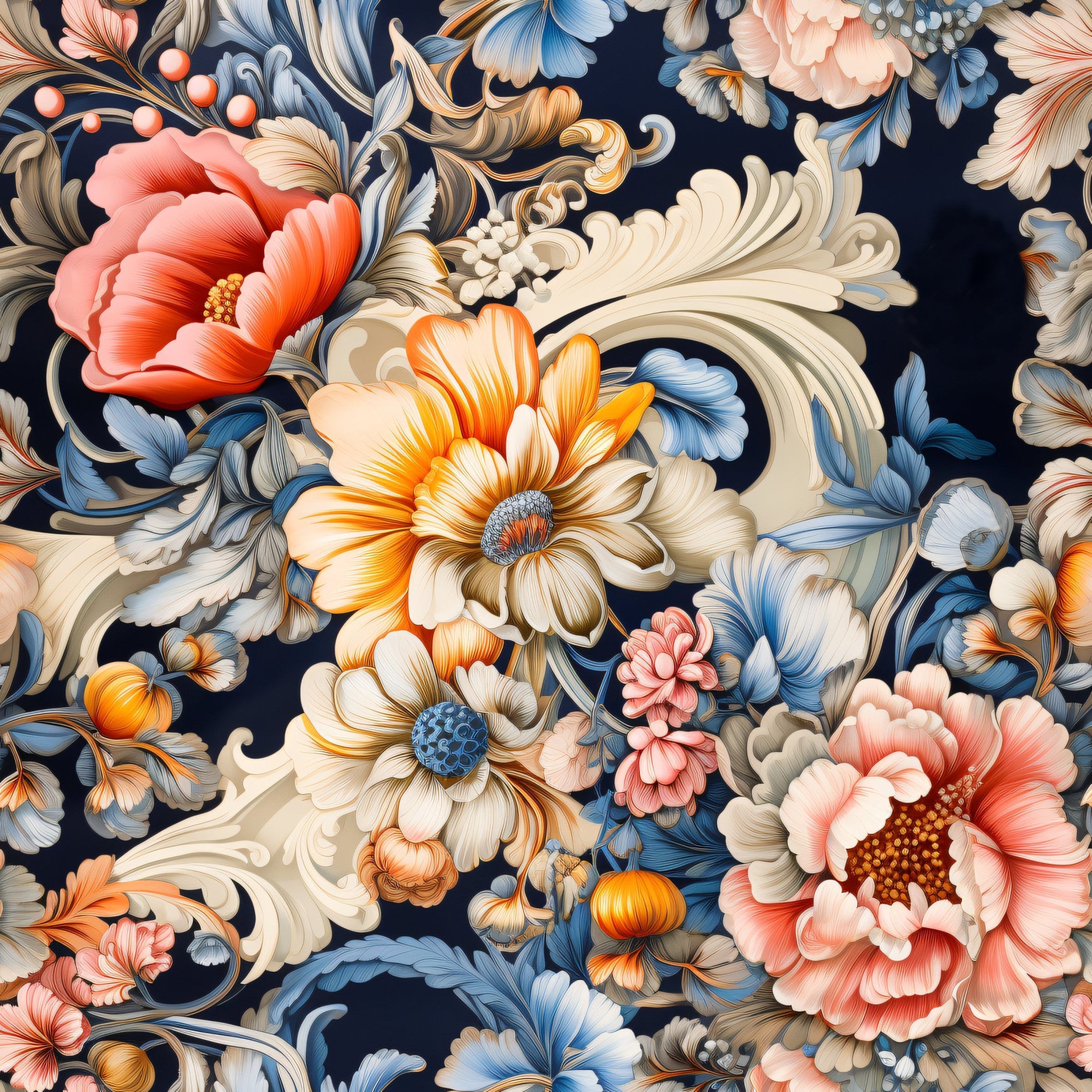 Imperial Florals Pattern 6 Minky Fabric