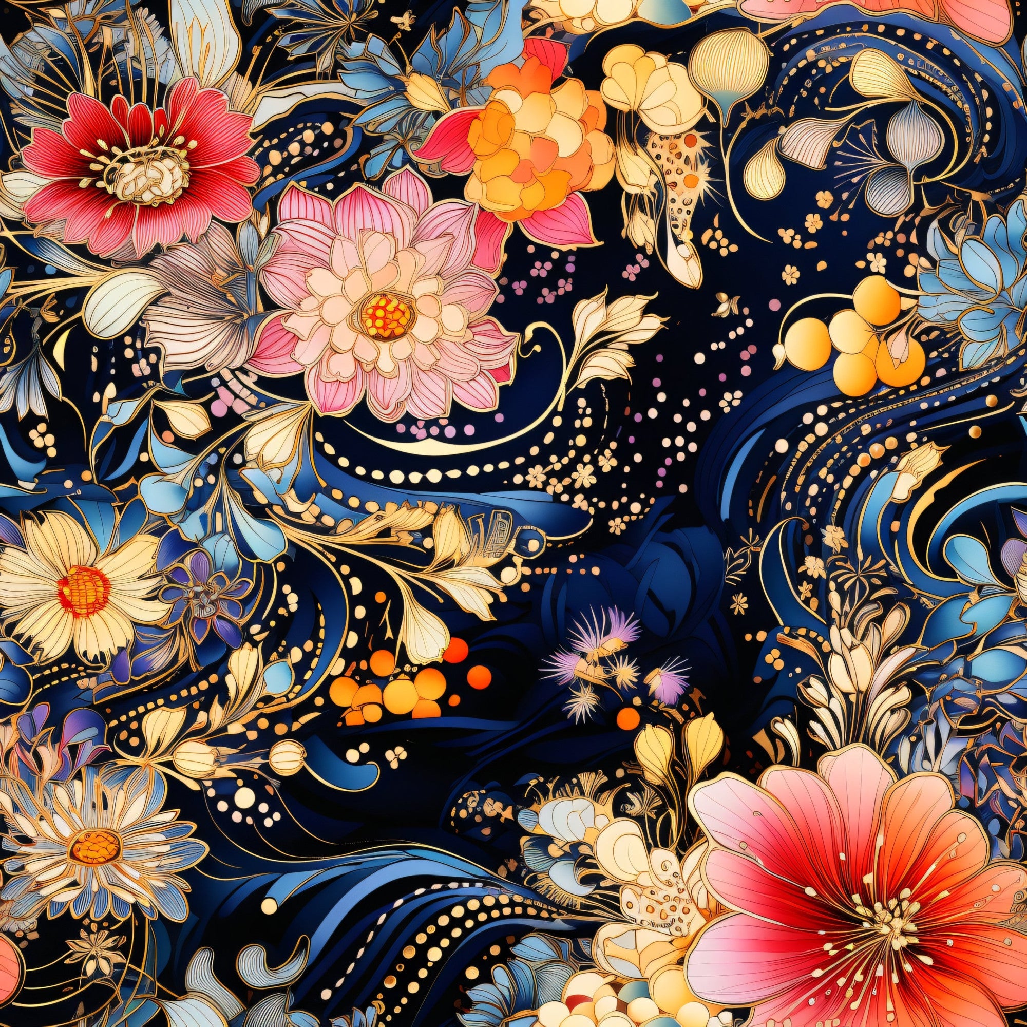 Imperial Florals Pattern 8 Minky Fabric