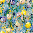 Painted Petals Pattern 13 Minky Fabric