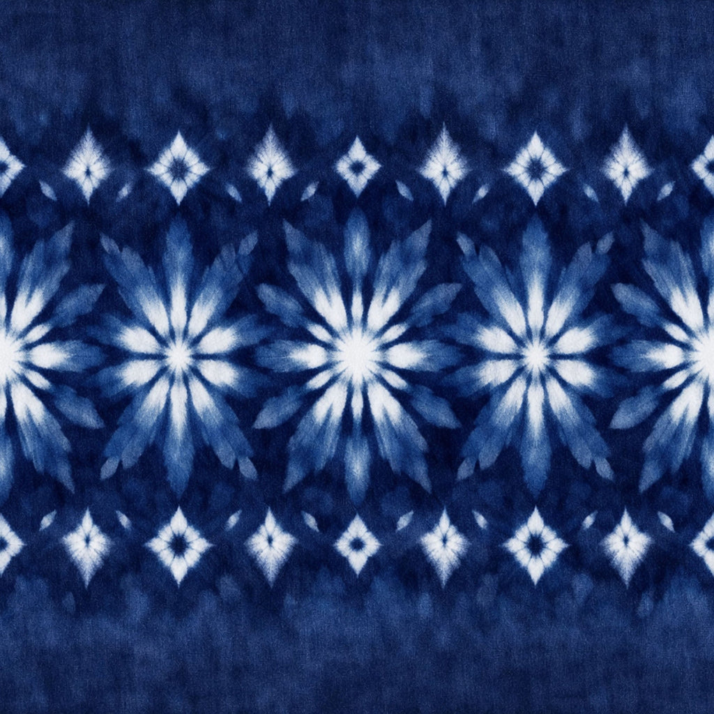 Indigo Shibori Tie Dye Pattern 12 Minky Fabric