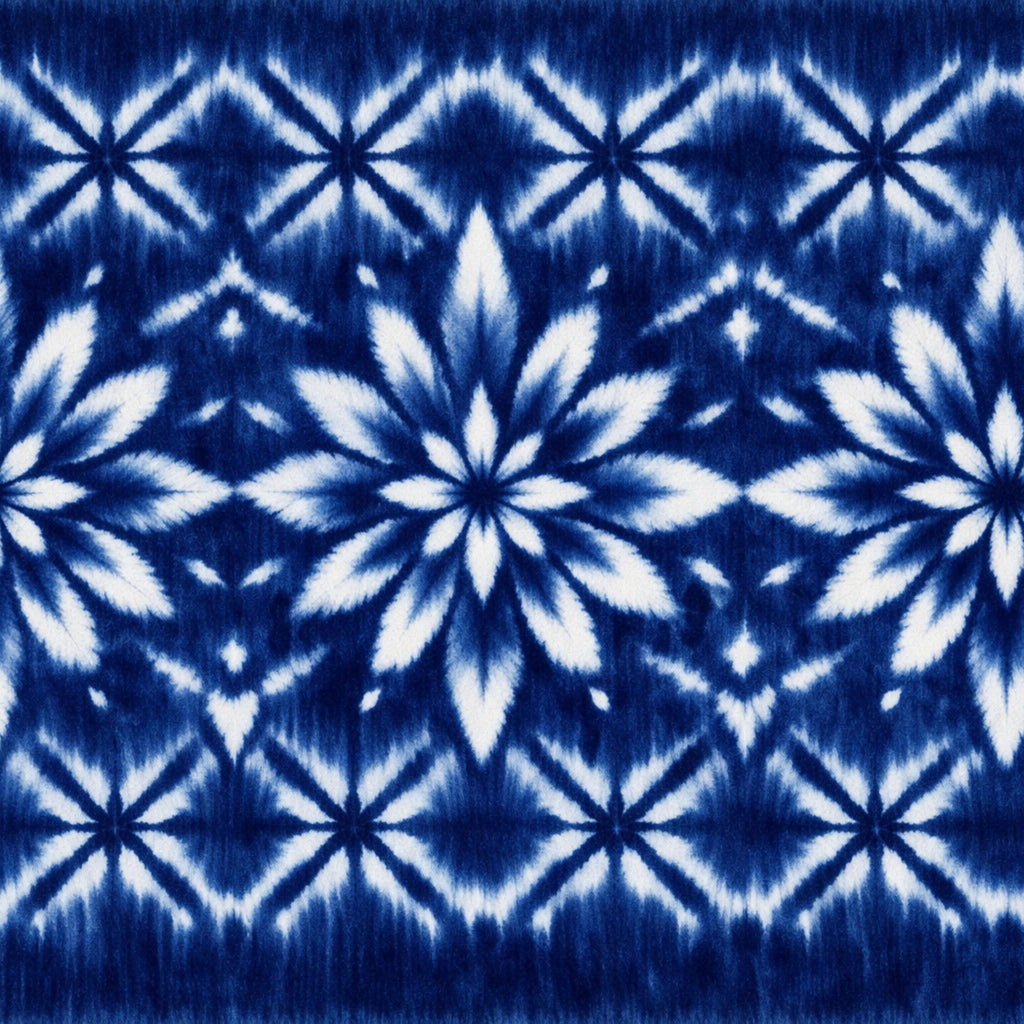Indigo Shibori Tie Dye Pattern 15 Minky Fabric