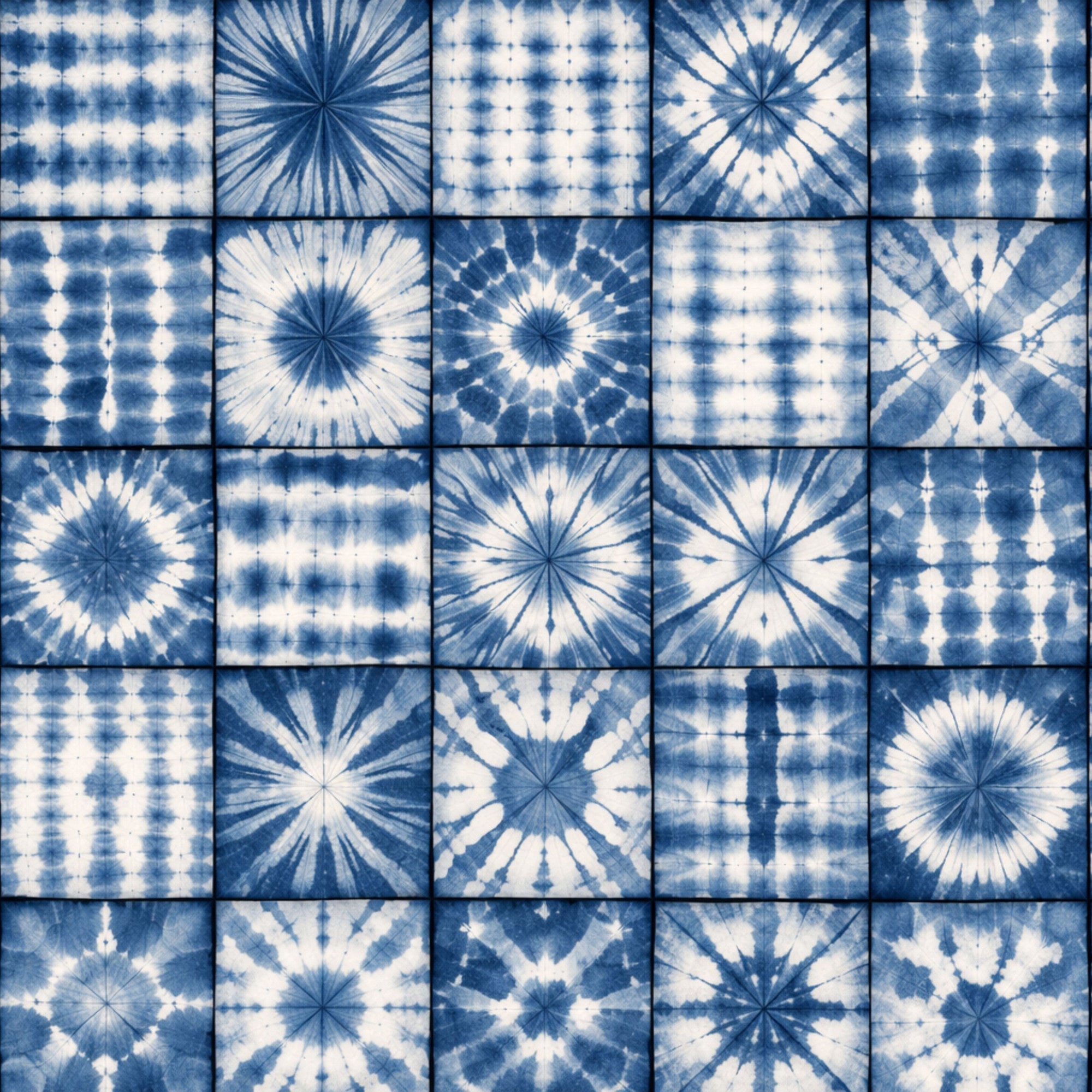 Indigo Shibori Tie Dye Pattern 18 Minky Fabric