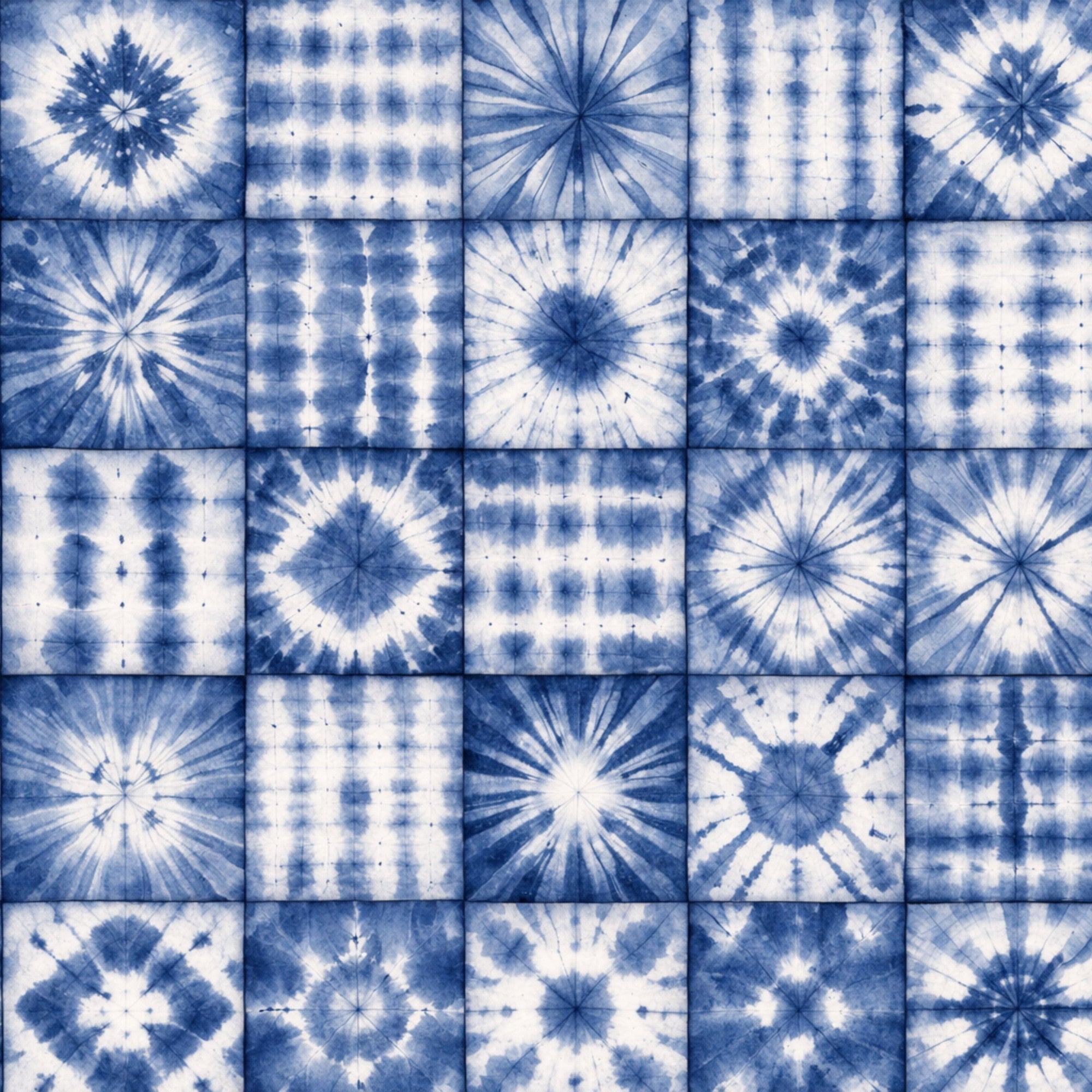 Indigo Shibori Tie Dye Pattern 19 Minky Fabric