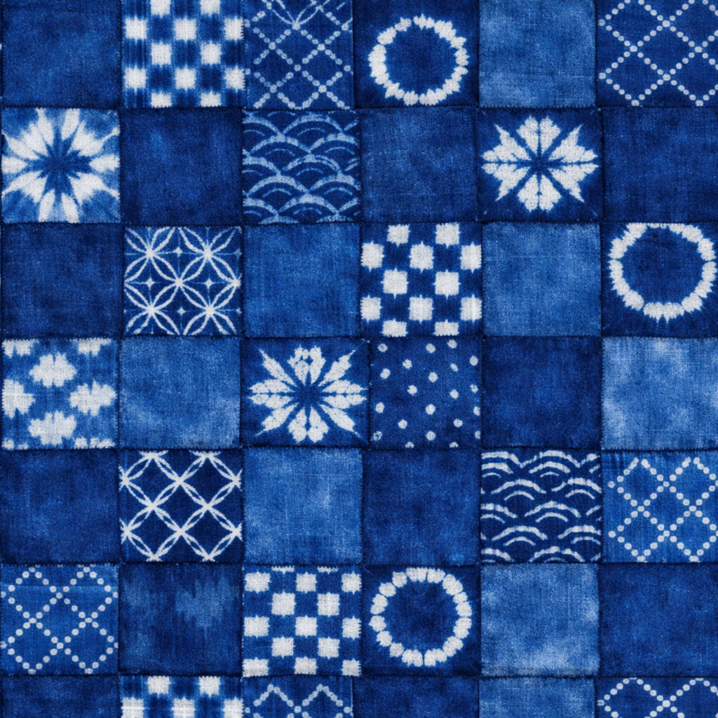 Indigo Shibori Tie Dye Pattern 26 Minky Fabric
