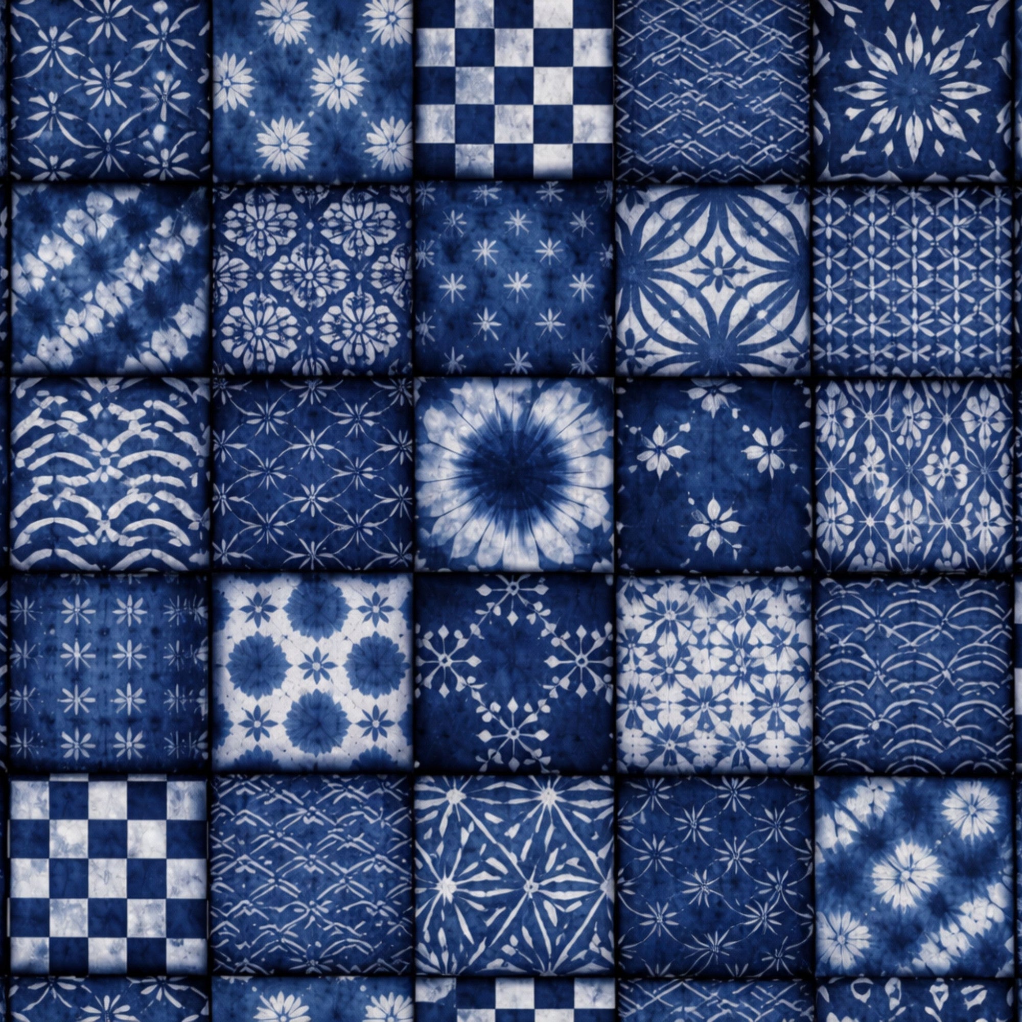 Indigo Shibori Tie Dye Pattern 27 Minky Fabric