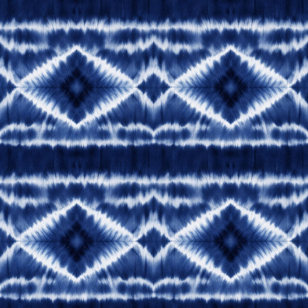 Indigo Shibori Tie Dye Pattern 7 Minky Fabric