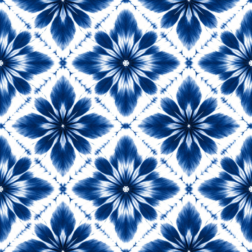Indigo Shibori Tie Dye Pattern 9 Minky Fabric