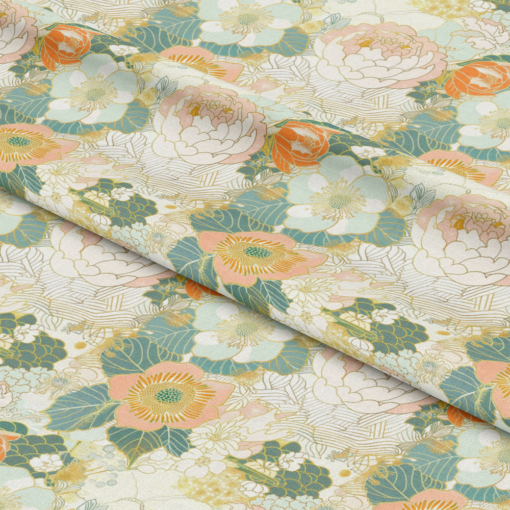 Japanese Blossoms Pattern 11 Quilting Cotton Fabric