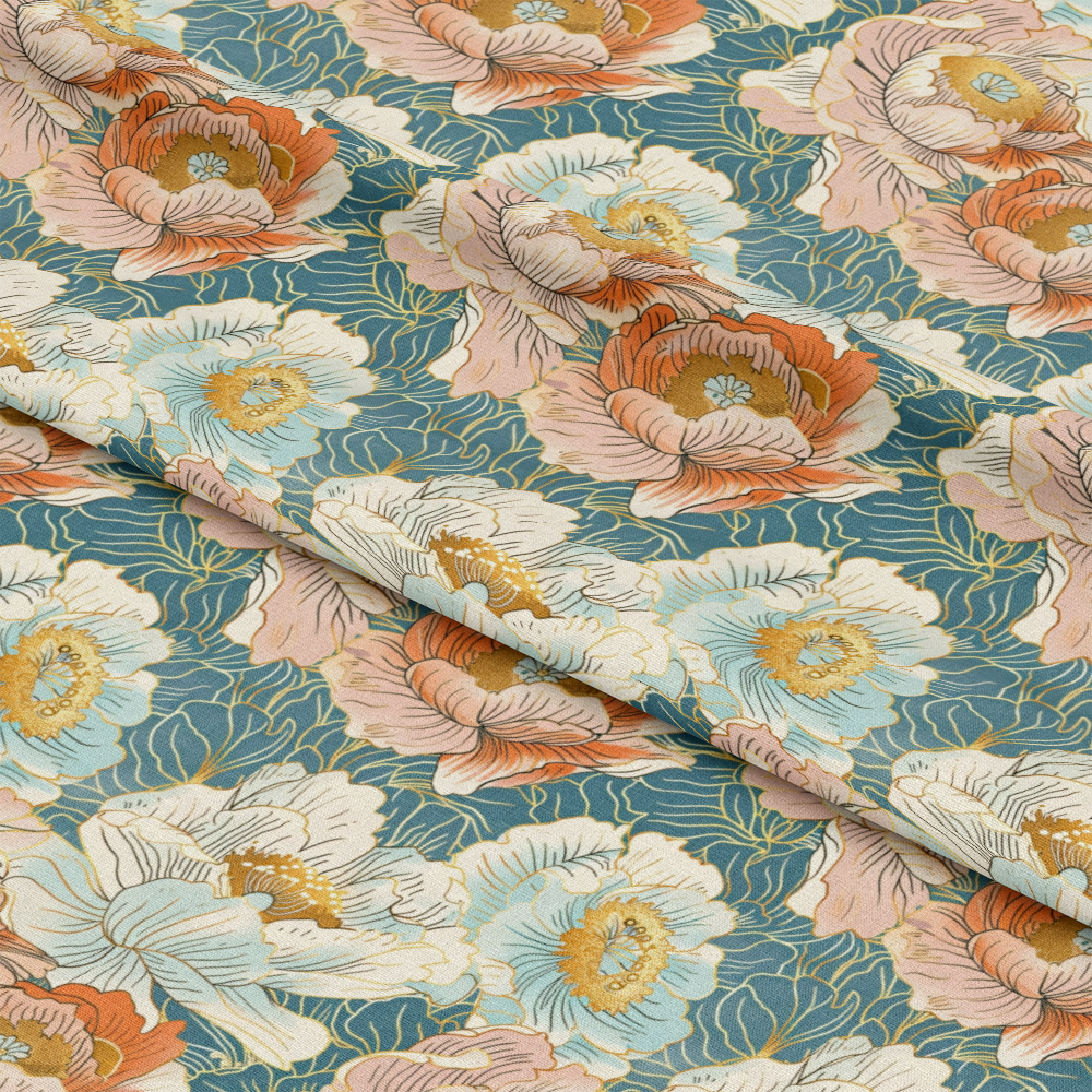 Japanese Blossoms Pattern 12 Quilting Cotton Fabric