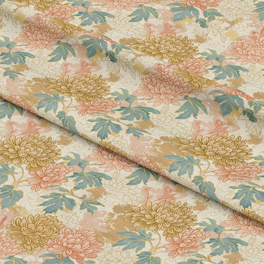 Japanese Blossoms Pattern 15 Quilting Cotton Fabric