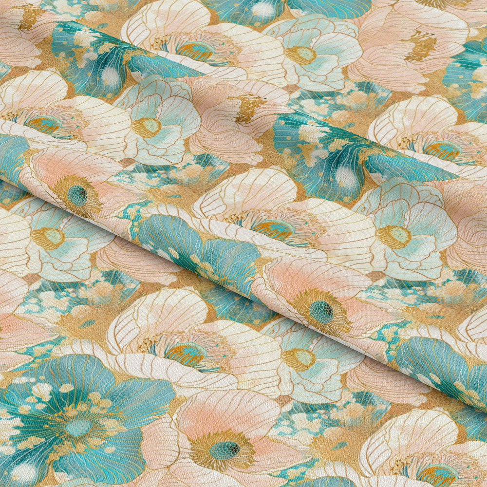 Japanese Blossoms Pattern 16 Quilting Cotton Fabric