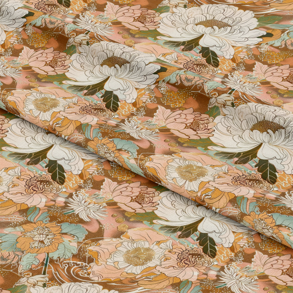 Japanese Blossoms Pattern 17 Quilting Cotton Fabric