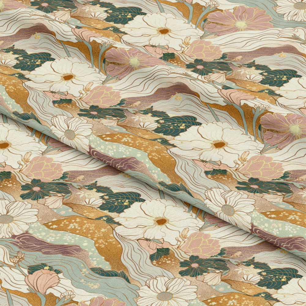Japanese Blossoms Pattern 18 Quilting Cotton Fabric