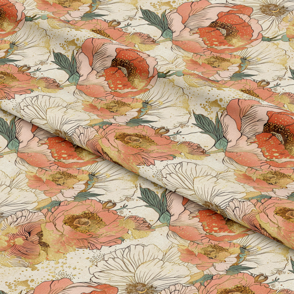 Japanese Blossoms Pattern 2 Quilting Cotton Fabric