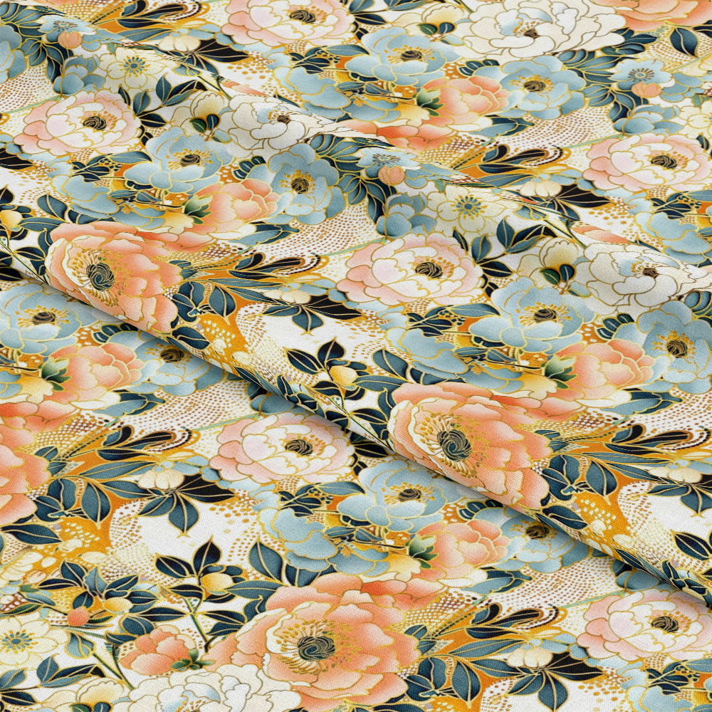 Japanese Blossoms Pattern 3 Quilting Cotton Fabric