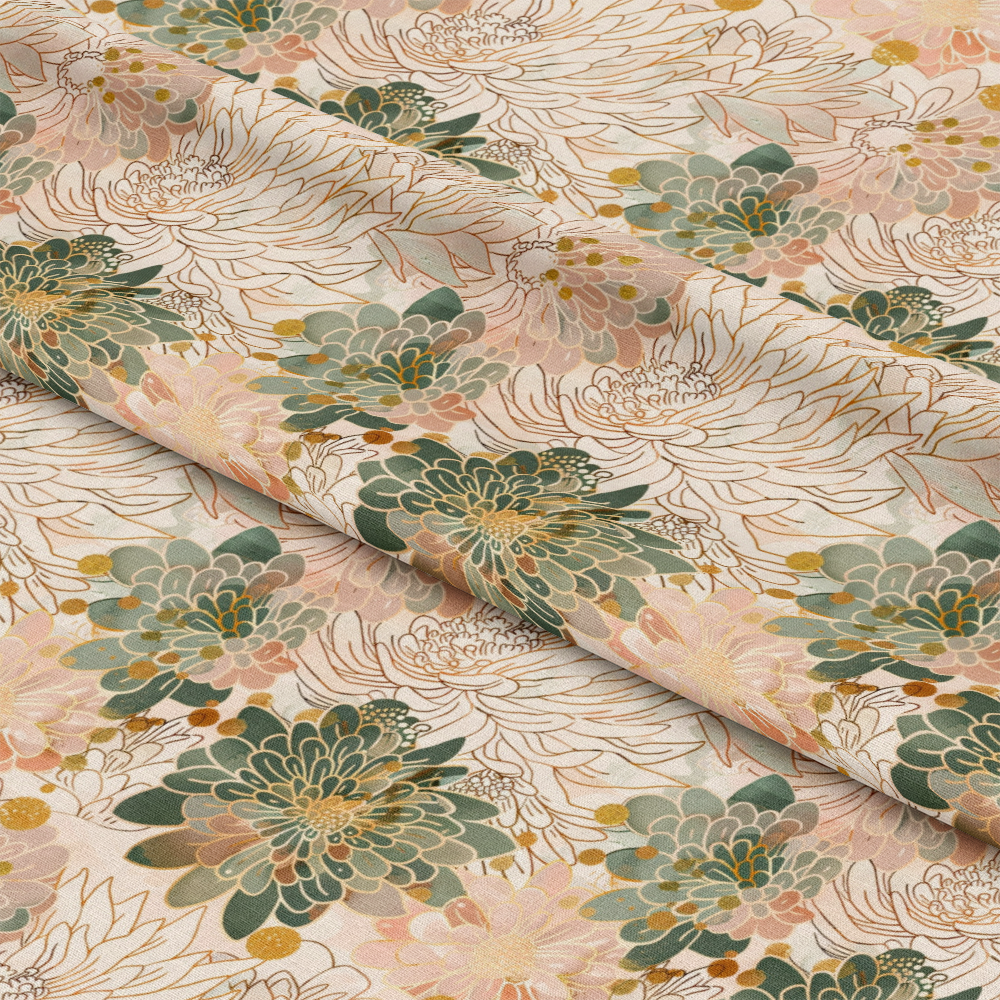 Japanese Blossoms Pattern 4 Quilting Cotton Fabric