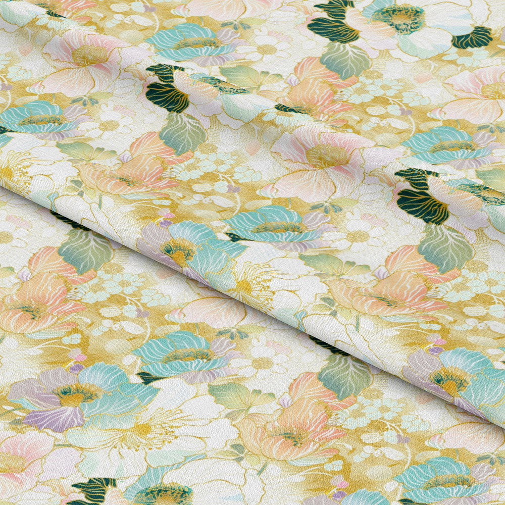 Japanese Blossoms Pattern 7 Quilting Cotton Fabric