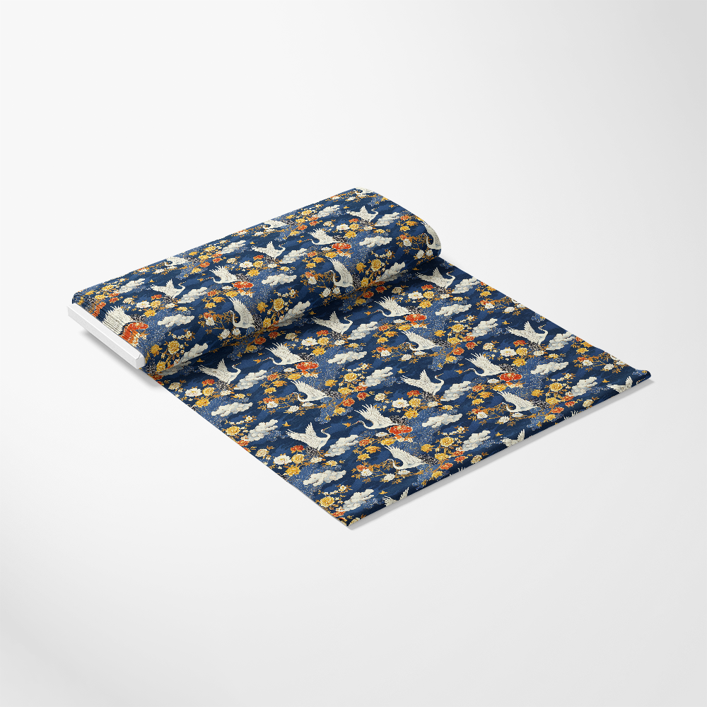 Japanese Cranes Pattern 6 Quilting Cotton Fabric