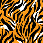 orange, black, white, tiger stripes, animal print, zebra pattern, jungle theme, safari motif, wild animal, striped design,, fabric panel, vibrant colors, exotic pattern, nature inspired, wildlife design, geometric stripes, tropical theme, bold stripes, animal skin texture