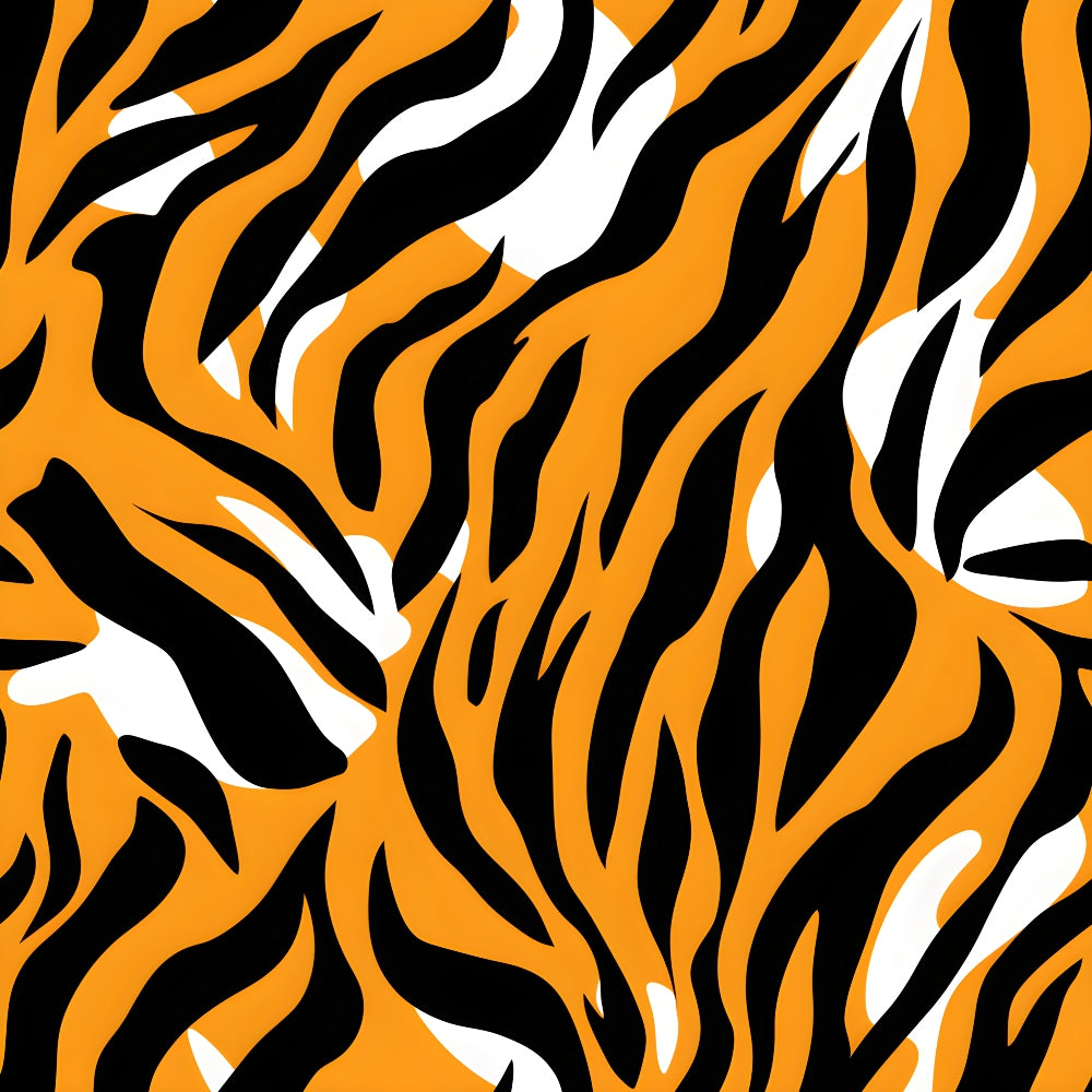 orange, black, white, tiger stripes, animal print, zebra pattern, jungle theme, safari motif, wild animal, striped design,, fabric panel, vibrant colors, exotic pattern, nature inspired, wildlife design, geometric stripes, tropical theme, bold stripes, animal skin texture