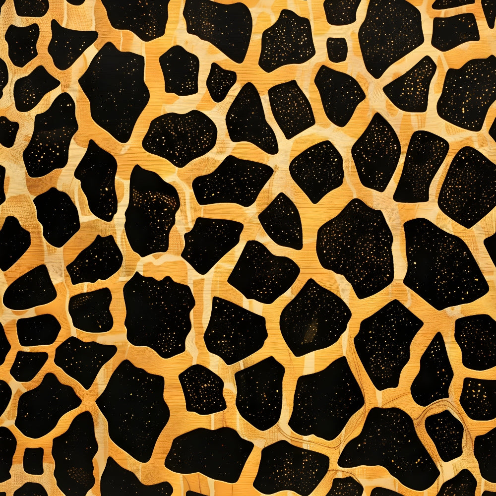 golden yellow, burnt orange, black spots, animal print, giraffe pattern, safari theme, jungle motif, irregular patches, organic shapes,, fabric panel, wildlife design, african inspired, natural texture, warm tones, geometric irregulars, spotted design, savanna colors, cotton fabric