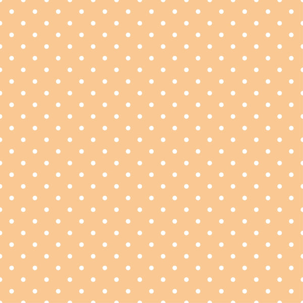peach background, white polka dots, small circles, geometric pattern,, fabric panel, kawaii style, halloween theme, cute cats, orange tone, repeating dots, craft fabric, sewing material, autumn colors, playful design, japanese inspired, seasonal fabric, cotton material