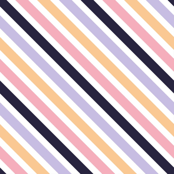 diagonal stripes, purple, pink, peach, navy blue, white, geometric pattern, striped design,, fabric panel, pastel colors, diagonal lines, repeating pattern, crafting material, sewing fabric, cotton fabric, soft palette, striped fabric, geometric design