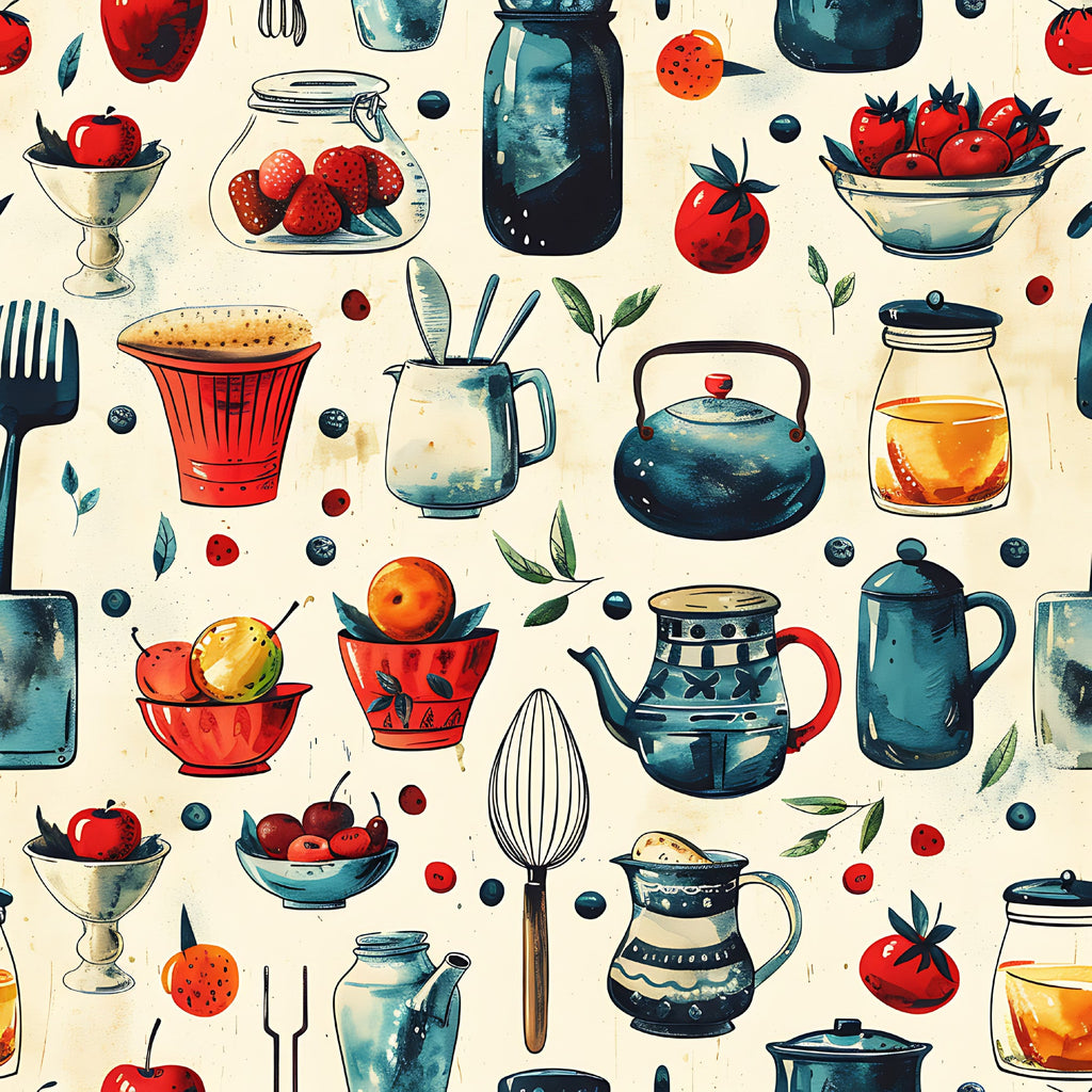 Vintage Pantry Pattern 1 Minky Fabric