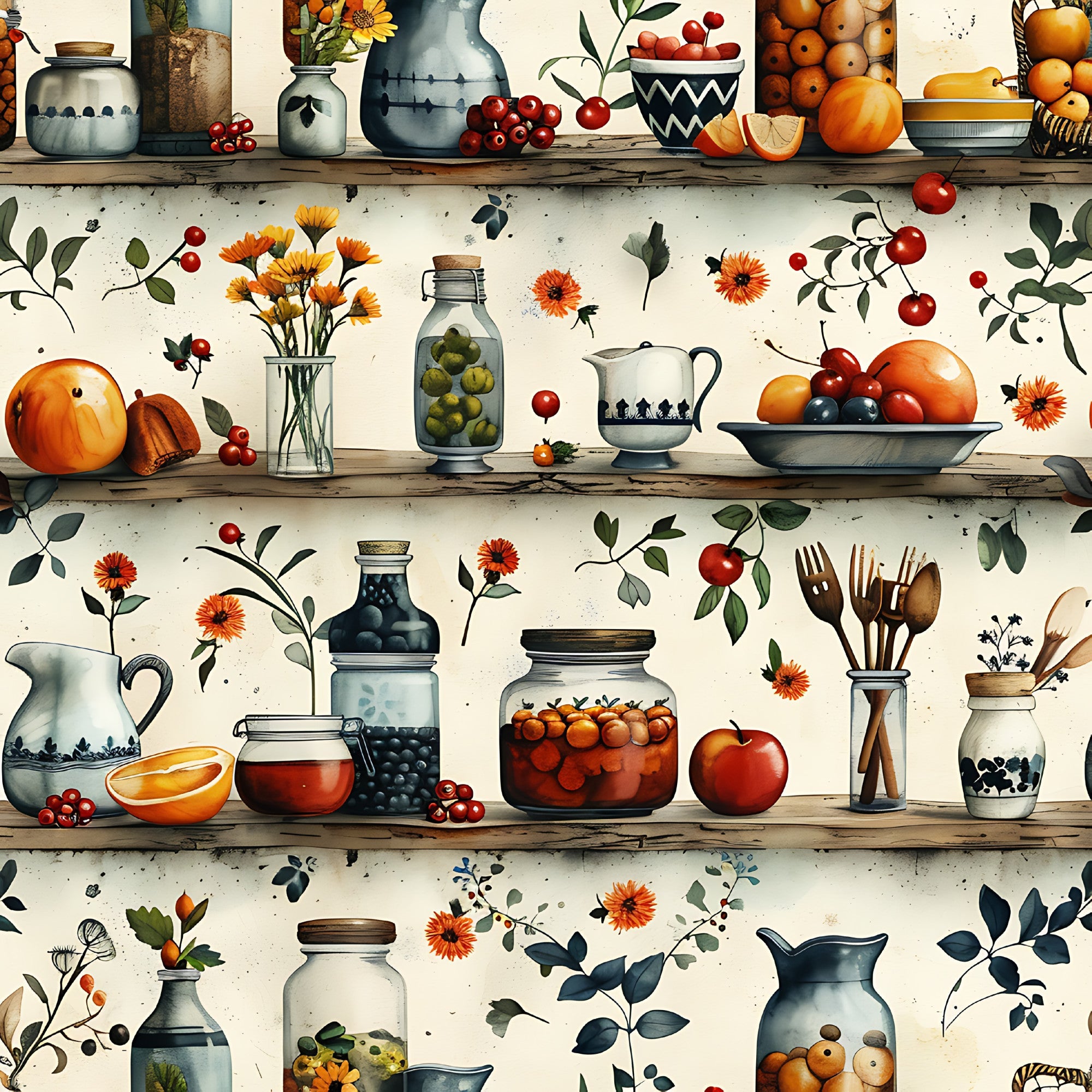 Vintage Pantry Pattern 4 Minky Fabric