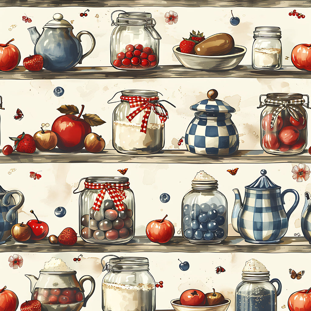 Vintage Pantry Pattern 9 Minky Fabric