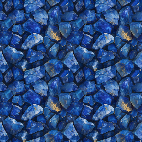 lapis lazuli, blue gemstones, cobalt blue, royal blue, navy blue, gold veining, mineral pattern, rock formations, crystal design, geometric stones,, fabric panel, nature inspired, luxurious mood, deep blues, marbled texture, stone pattern, jewel tones, seamless repeat, organic shapes