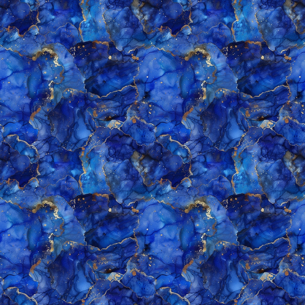 cobalt blue, sapphire blue, lapis lazuli, gold veining, marble texture, gemstone pattern, natural stone, crystalline structure, mineral pattern, geological design, abstract organic, luxurious appearance,, fabric panel, deep blue tones, metallic accents, rock formation, precious stone, seamless repeat, rich textures