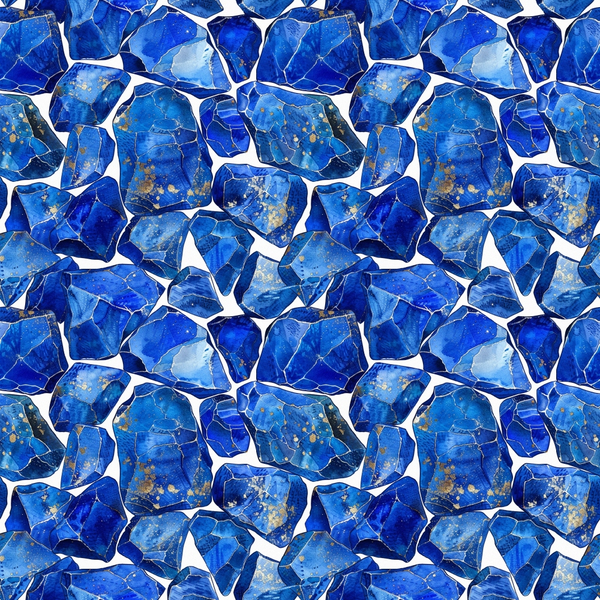 blue, sapphire blue, navy blue, lapis lazuli, gemstone pattern, mineral design, rock formation, crystalline texture, geometric shapes, natural stones,, fabric panel, repetitive pattern, jewel tones, earthy accents, geological theme, seamless design, craft fabric, piecing fabric, mineral collection