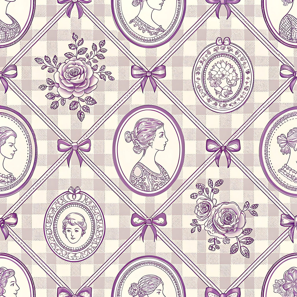 Lilac Ribbon Trellis Pattern 15 Minky Fabric