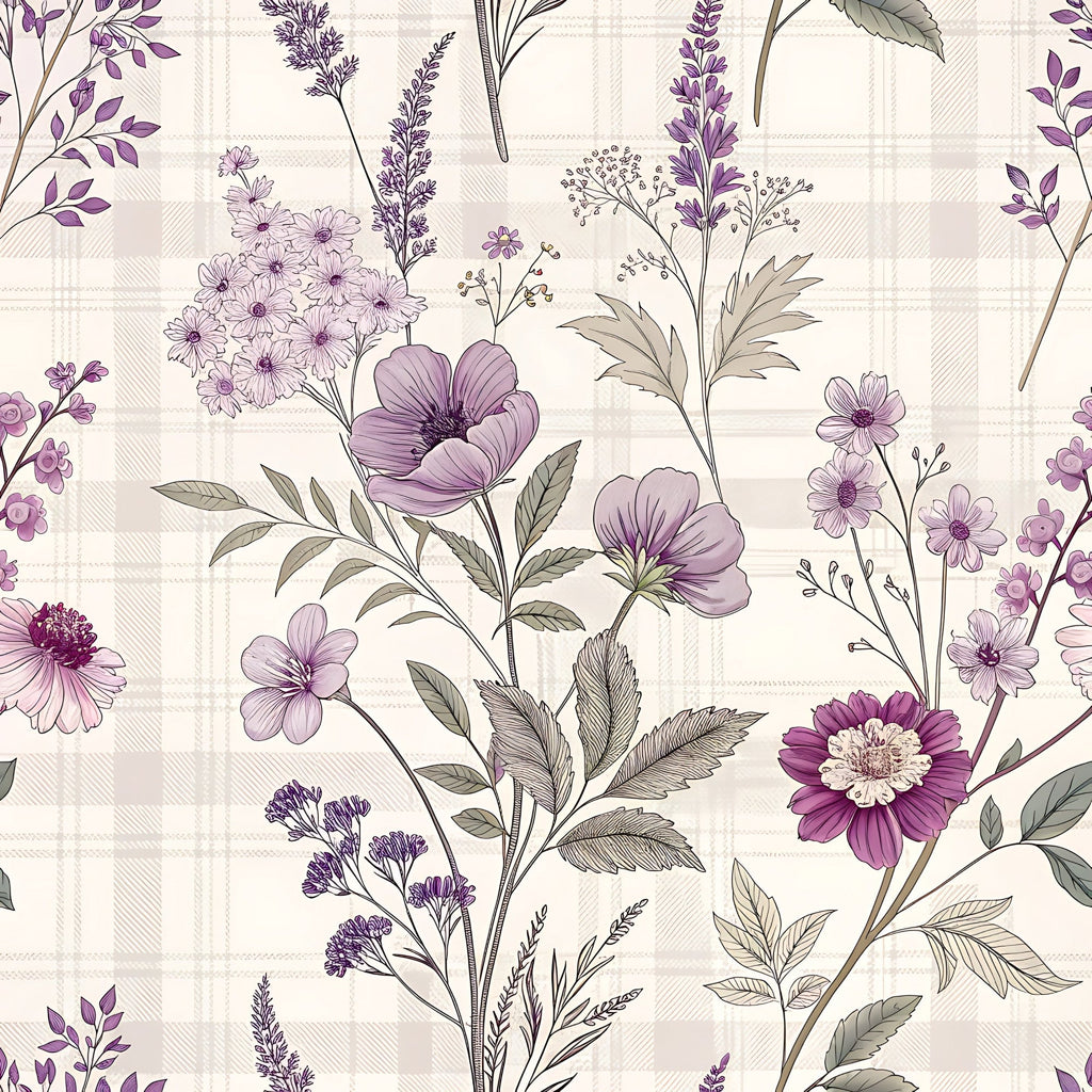 Lilac Ribbon Trellis Pattern 2 Minky Fabric