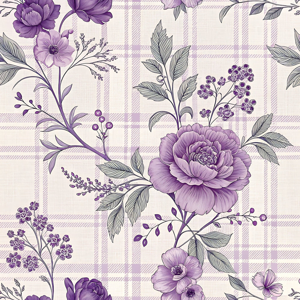 Lilac Ribbon Trellis Pattern 20 Minky Fabric