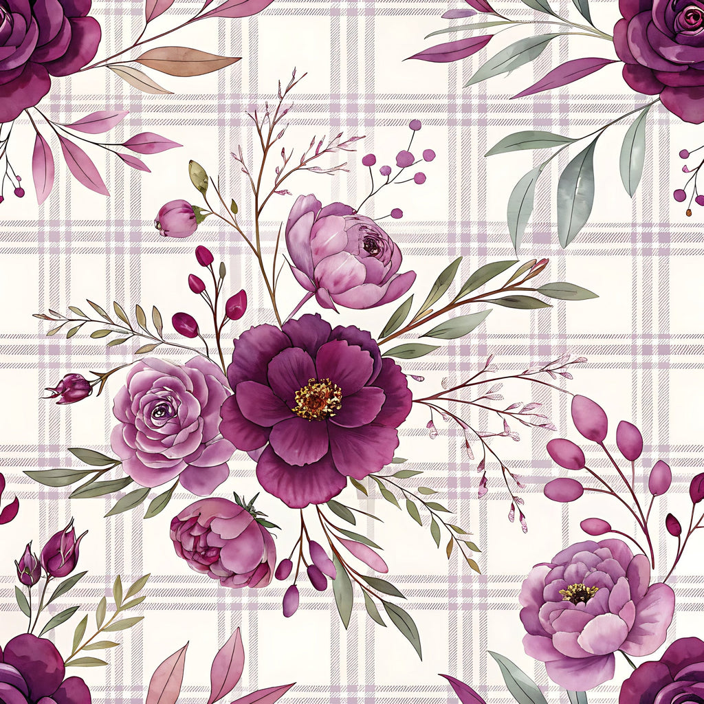 Lilac Ribbon Trellis Pattern 21 Minky Fabric